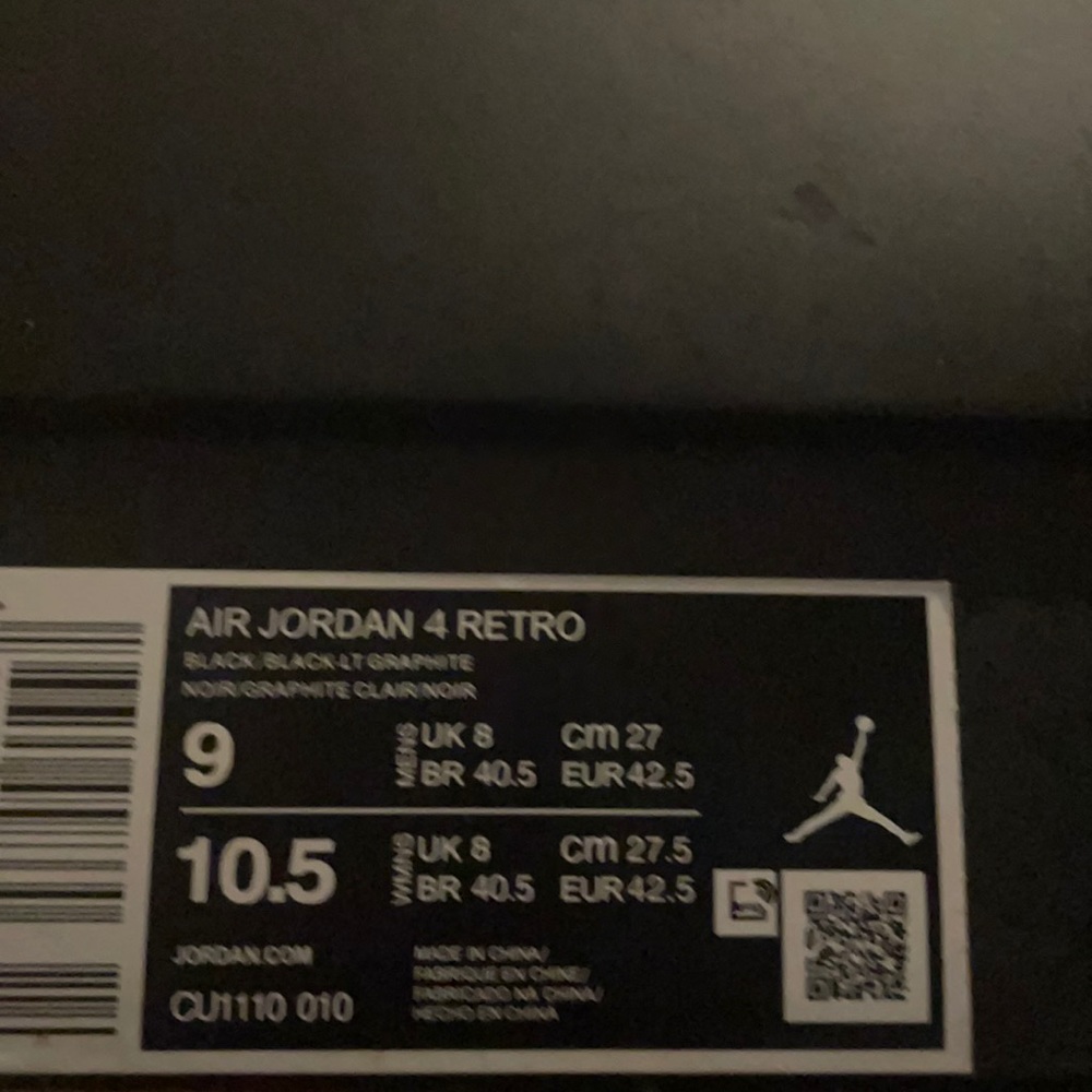 SOLD Jordan Retro 4 “black cats”